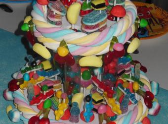Pièce montée de bonbons pour anniversaire enfant